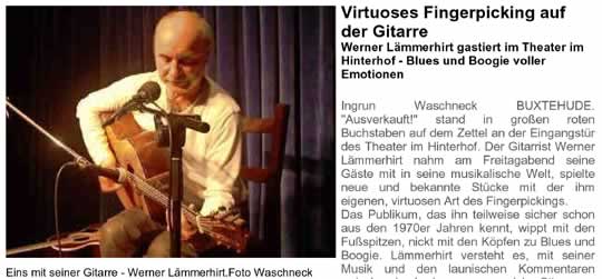 Werner Lämmerhirt gastiert im Theater im Hinterhof - Blues und Boogie voller Emotionen